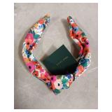 RIFLE PAPER CO. Garden Party Knotted Headband, Bright Floral Pattern, Design Printed Fabric Over Structured Full Polyester on Durable Plastic Band, 1 Count