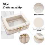 Aveniee Clear Makeup Bag Organizer, Travel Toiletry Bag Cosmetic Case for Women, Portable Make Up Skincare Pouch Car Organizer Bag with Zippers for Essentials,White