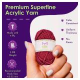 20 Acrylic Yarn Skeins - 438 Yards Multicolored Yarn in Total Great Crochet and Knitting Starter Kit for Colorful Craft Assorted Colors