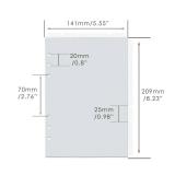 2 Set A5 Binder Dividers Frosted Plastic Index Divider Blank Side 7 Tabs Top 5 Tabs Planner Insets 12 Sheets Refillable Page Protectors for 6 Ring Binder Notebook