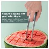 Watermelon Cutter Slicer,Stainless Steel Watermelon Cube Cutter Quickly Safe Watermelon Knife,Fun Fruit Knives Salad Melon Baller for Kitchen Gadget
