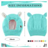 Frienda Quiet Ears for Dogs, Dog Ear Muffs Noise Protection Knitted Pet Ears Snood Head Wrap Hats for Medium to Large Cats Pets(Lake Green)