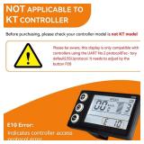 Electric Bike LCD Display Meter, 24V 36V 48V E Bike Display Meter Control Panel with Waterproof Plug Conversion Kit for Electric Scooter 22.2mm/0.9in Handlebars