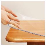 Transparent 14x24 in Small Office Desk Blotter Mat Clear Plastic Table Protector Cover Pad PVC Topper Surface Proection Mat Pad Anti Scratch Table Mat Glass End Table Protector Waterproof Easy Clean