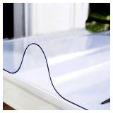 Transparent 14x24 in Small Office Desk Blotter Mat Clear Plastic Table Protector Cover Pad PVC Topper Surface Proection Mat Pad Anti Scratch Table Mat Glass End Table Protector Waterproof Easy Clean