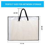 SUNEE 19x25 Art Portfolio Bag, Artist Supply Organizer with Handle, Zippered Storage Folder for Artwork, Poster, Scrapbook, Keepsake and Bulletin Board