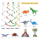 WERNNSAI 8 PCS Watercolor Dinosaur Party Honeycomb Centerpieces - Dinosaur Birthday Table Decorations for Kids Boys Dino Themed Party Supplies Table Toppers 3D T-Rex Volcano Centerpieces Decors