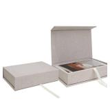 Vienrose Linen 4" x 6" Photo Cases and Postcard Keeper Storage Container Box 1Pcs for Photo, Postcard, Decorative Paper, Beige