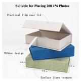 Vienrose Linen 4" x 6" Photo Cases and Postcard Keeper Storage Container Box 1Pcs for Photo, Postcard, Decorative Paper, Beige