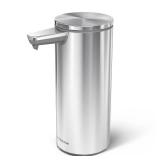 simplehuman 9 oz. Touch-Free Rechargeable Sensor Liquid Soap Pump Dispenser, Brushed Stainless Steel