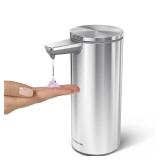 simplehuman 9 oz. Touch-Free Rechargeable Sensor Liquid Soap Pump Dispenser, Brushed Stainless Steel
