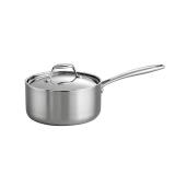 Tramontina Signature Tri-Ply Clad Stainless Steel 3-Quart Sauce Pan with Lid, Induction-Ready, Dishwasher-Safe, NSF-Certified, Made in Brazil