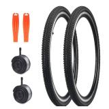MAKELEN 2 Pack 26x1.5 Bike Tire with Tubes City Bike Tire Mountain Bike Vintage Bicycle Tire Compatible Replacement Bicycle Tire (Black (2 Tires & 2 Tubes), 26x1.5)