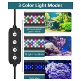 SEAOURA Led Aquarium Light for Plants-Full Spectrum Fish Tank Light with Timer Auto On/Off, 12-18 Inch, Adjustable Brightness, White Blue Red Green Pink LEDs with Extendable Brackets for Freshwater