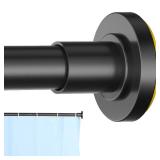 CorkLatta Black Shower Curtain Rod 31 to 80 Inch,1 Inch Diameter Adjustable Spring Tension Stainless Steel Telescoping Rod,Easy Install,No Rust