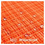 Kevin Textile Pack of 2 Decorative Outdoor Waterproof Throw Pillow Covers Stripe Square Pillowcases Fall Decorative Modern Cushion Cases for Patio Couch Bench 18 x 18 Inch Orange