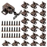 Bonuci 30 Pcs Cabinet Door Latch and Catch Hardware Double Roller Catch Cabinet Latches with Spear Strike for Closet Doors Kitchen (Brown Antique Copper)