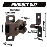 Bonuci 30 Pcs Cabinet Door Latch and Catch Hardware Double Roller Catch Cabinet Latches with Spear Strike for Closet Doors Kitchen (Brown Antique Copper)
