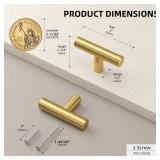 goldenwarm 10 Pack Gold Cabinet Knobs Brushed Brass Drawer Knobs Gold Dresser Hardware - LS201GD Single Hole Handles for Kitchen Cupboard Doors Closet Hardware 2in Overall Length