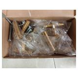goldenwarm 10 Pack Gold Cabinet Knobs Brushed Brass Drawer Knobs Gold Dresser Hardware - LS201GD Single Hole Handles for Kitchen Cupboard Doors Closet Hardware 2in Overall Length