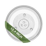 12.4 inch microwave glass turntable for 12570000008334 Panasonic microwave glass plate Compatible with FFMV1645 series Frigidaire Microwave and 12 3/8 JES1145 series GE microwave plate WB48X30612