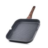 SENSARTE Nonstick Grill Pan for Stove Tops, Versatile Griddle with Pour Spouts, Square Big Cooking Surface, Durable Skillet Indoor & Outdoor Grilling. PFOA Free, 9.5 Inch