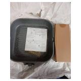 SENSARTE Nonstick Grill Pan for Stove Tops, Versatile Griddle with Pour Spouts, Square Big Cooking Surface, Durable Skillet Indoor & Outdoor Grilling. PFOA Free, 9.5 Inch