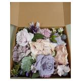 AmyHomie Artificial Purple Flowers Combo Silk Mix Peony Rose Hydrangea Fake Flowers w/Stem for DIY Wedding Bouquets Centerpieces Arrangements Table Party Bridal Baby Shower Home Fall Decor