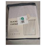 INOVADAY 100% Blackout Curtains for Bedroom, Black Out Curtains 84 Inch Long, Clip Rings Linen Blackout Drapes, Thermal Insulated Room Darkening for Living Room, 2 Panels - Beige,W50xL84
