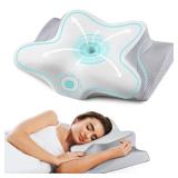 Cervical Neck Pillow for Pain Relief - Cooling Side Sleeper Pillow for Sleeping, Ergonomic Memory Foam Pillows for Neck Support, Contour Orthopedic Bed Pillow for Back Stomach Sleepers