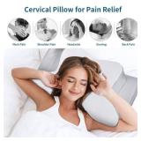 Cervical Neck Pillow for Pain Relief - Cooling Side Sleeper Pillow for Sleeping, Ergonomic Memory Foam Pillows for Neck Support, Contour Orthopedic Bed Pillow for Back Stomach Sleepers