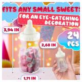 Baby Bottles for Baby Shower Game - 24Pcs Plastic Baby Bottles for Baby Shower Decorations Mini Baby Bottles for Baby Shower Decor - 3.94 inch Baby Bottle for Baby Shower Game Small Baby Bottles