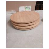 Tanlade 4 Pcs Bamboo Wooden Lazy Susan Organizer Lazy Susan Turntable for Cabinet Non Skid Kitchen Tray Revolving Condiment Spice Rack for Counter Wedding Table Organization Storage Supplies(10 Inch)