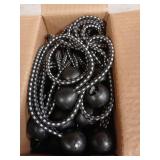 A ANTELOPE 25-Pack Ball Bungee Cord, 10" Heavy Duty Bungee Cord of Canopy Tarp Balls for Camping, Tent, Cargo, Fixed Lines and Hoses, Patio Umbrellas, Awnings (Black & White)
