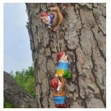 Euiroet Climbing Gnome Patio Statue Gift,Outdoor Garden Fairy Elves Accent,Whimsical Gnomes Lawn Ornament Sculpture,Hanging Gnomes Yard Art, Funny Resin Decor,Clearance Tree Face Hugger Figurine