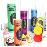 WinnerWhy 6 Pcs Back to School Decorations 17 Inches Jumbo Crayons Bulk First Day of School Decorations Large Neon Cardboard Crayons Rainbow Colorful Prop for Birthday Home Classroom Party Decor