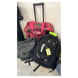 Rolling Pack, Leather briefcase and Backpack