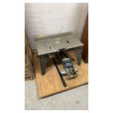 Router table attached to board no router and Hydraulic Trolley Jack