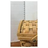 Woven Picnic Basket with Blue Gingham Liner