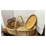 Large Woven Basket with two smaller ones