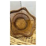 Large Woven Basket with two smaller ones