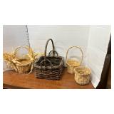 Baskets, one with corn attached