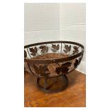 Baskets including one with metal leaves