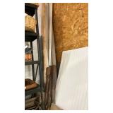 Wood, Spindles,  two Long pieces of wood and headboard