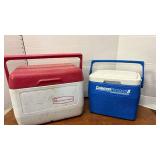 Two small coolers.  One has ice packs