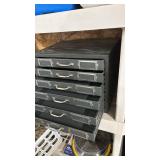 Six drawer file cabinet 12 inches tall, 15 inches wide and 12 inches deep