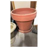 Large plastic planters with bottoms, gold plastic planter, milk crate and hanging basket