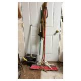 Cleaning items, Large broom, mop, apron and more
