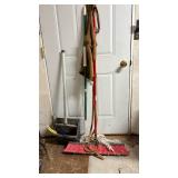 Cleaning items, Large broom, mop, apron and more