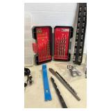 Drill bits, Sockets, parts organizers and more
